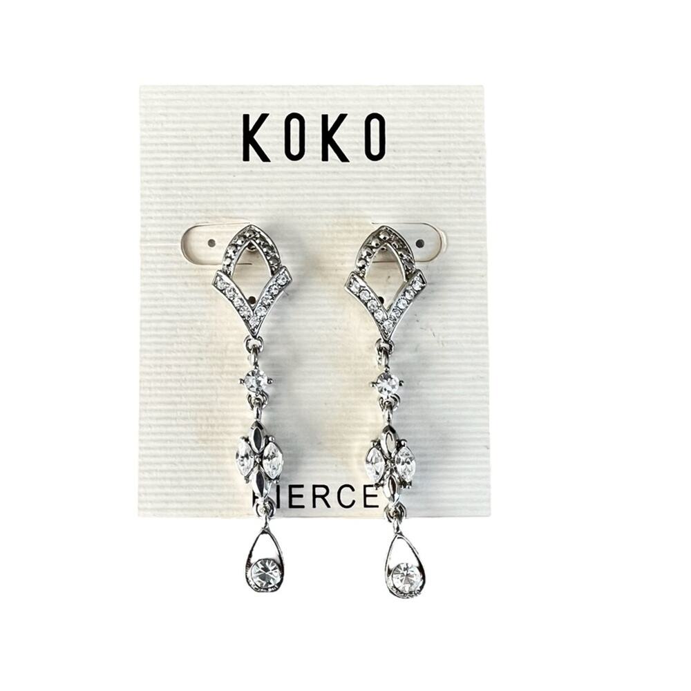 Koko formal rhinestone dangle earrings wedding evening cruise resort wear